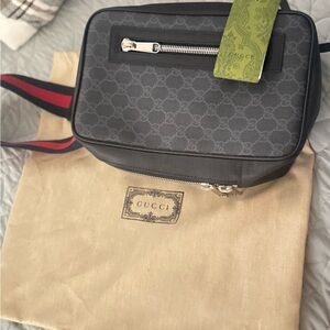 Gucci Black and Gray Men's Belt Bag